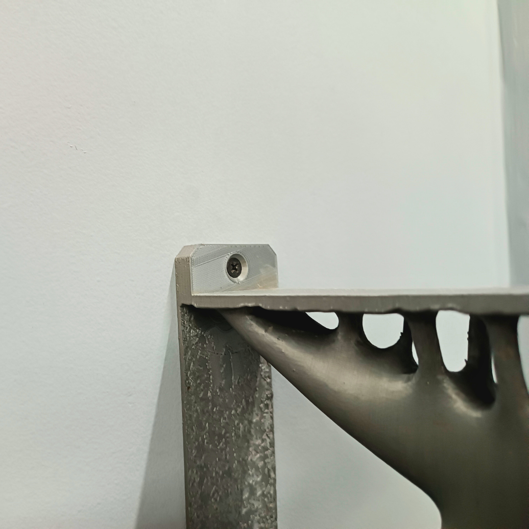 Repisa con Soportes Estilo Orgánico y Tabla de Pino Natural - 80 x 21 cm