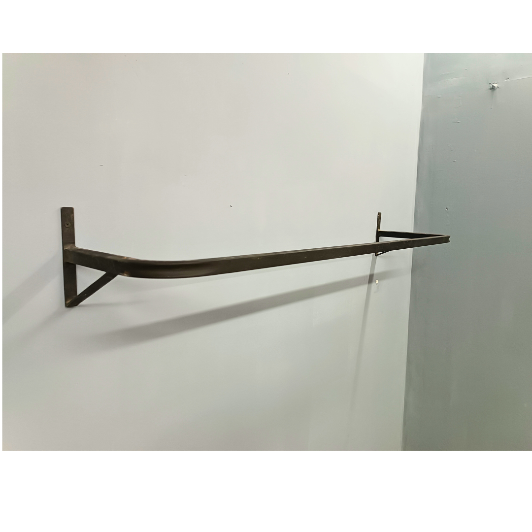 Repisa con Soporte metálico y Tabla de Pino Natural - 100 x 25 cm