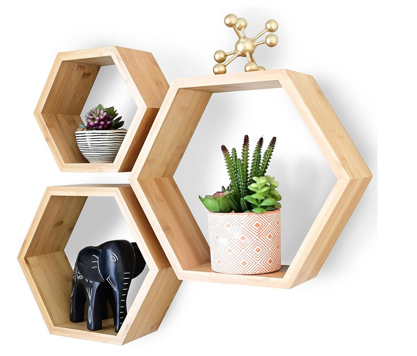 Juego de repisas hexagonales