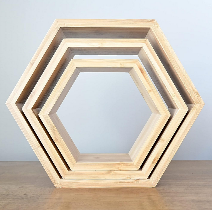 Juego de repisas hexagonales